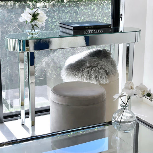 Annalise Crystal Mirrored Console