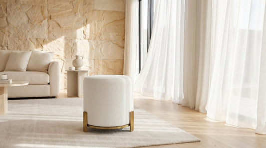 Apollo Velvet Ottoman - White – modern ottoman or footstool by Interior Ave