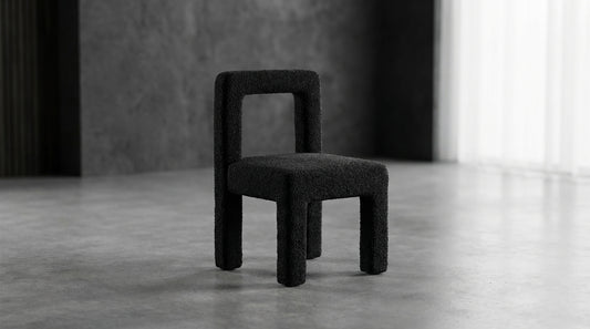 Forma Black Boucle Dining Chair – Modern Dining Chairs by Interior Ave