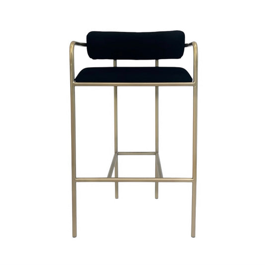 Allegra Bar Stool - Black Velvet / Champagne Gold