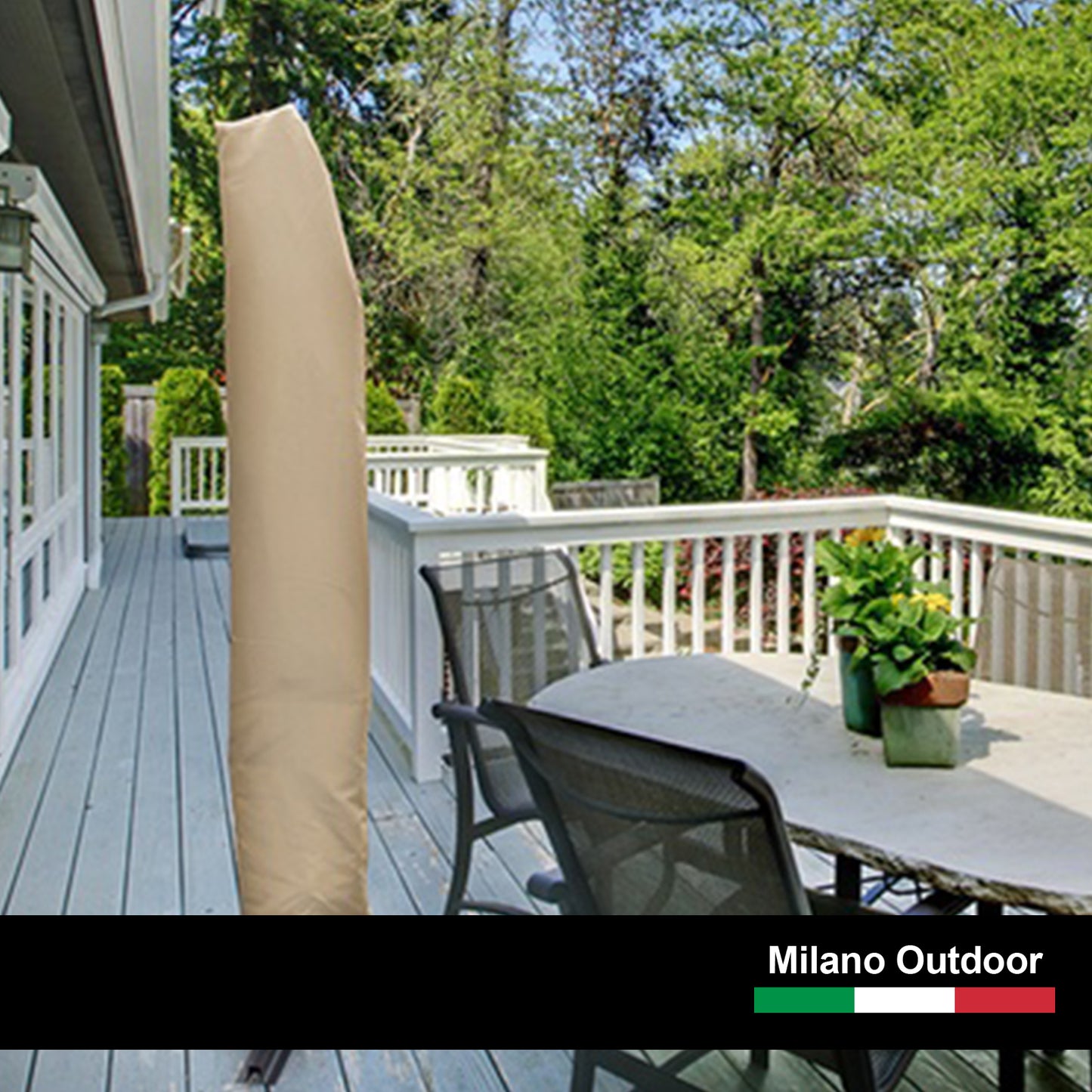 Milano 3M Outdoor Umbrella Cantilever With Protective Cover Patio Garden Shade-1878615036046479361
