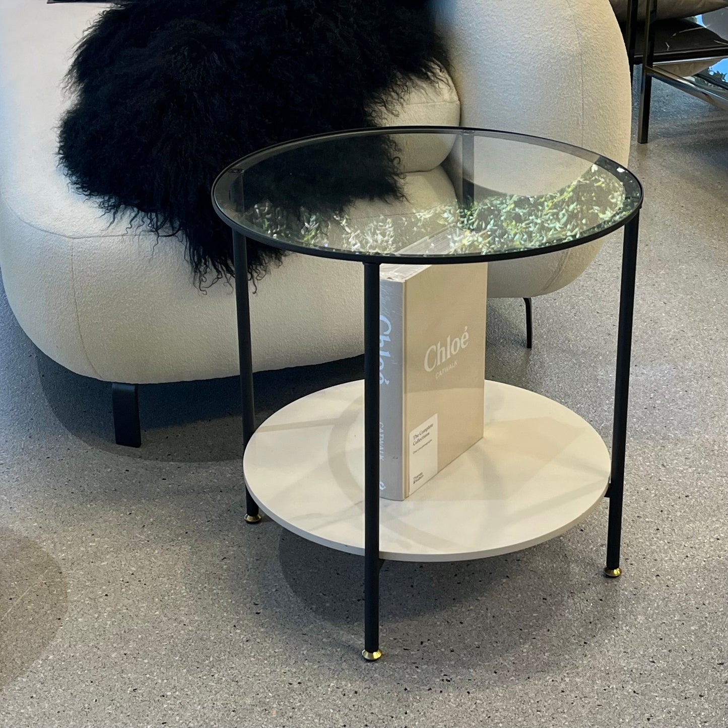 Cosmopolitan Cocktail Side Table - White Marble Stone
