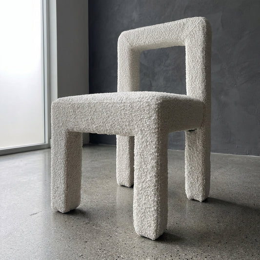 Forma White Boucle Dining Chair | Designer Chair by Interior Ave
