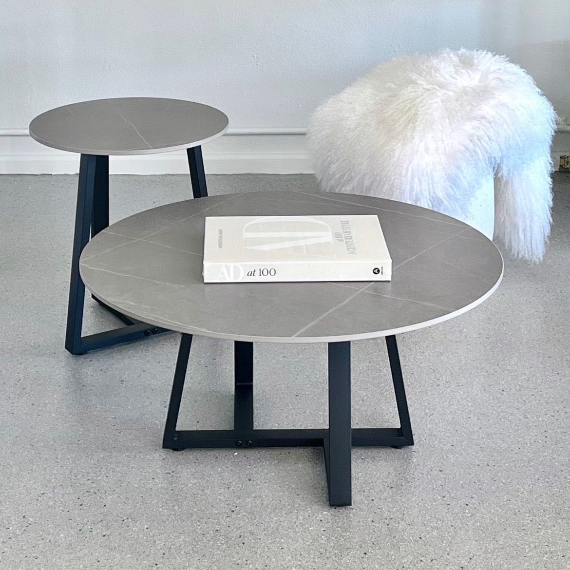 Broadway Two Tier Coffee Table Set - Grey Stone