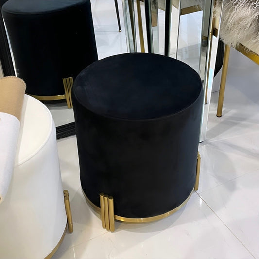 Apollo Velvet Ottoman - Black – modern ottoman or footstool by Interior Ave
