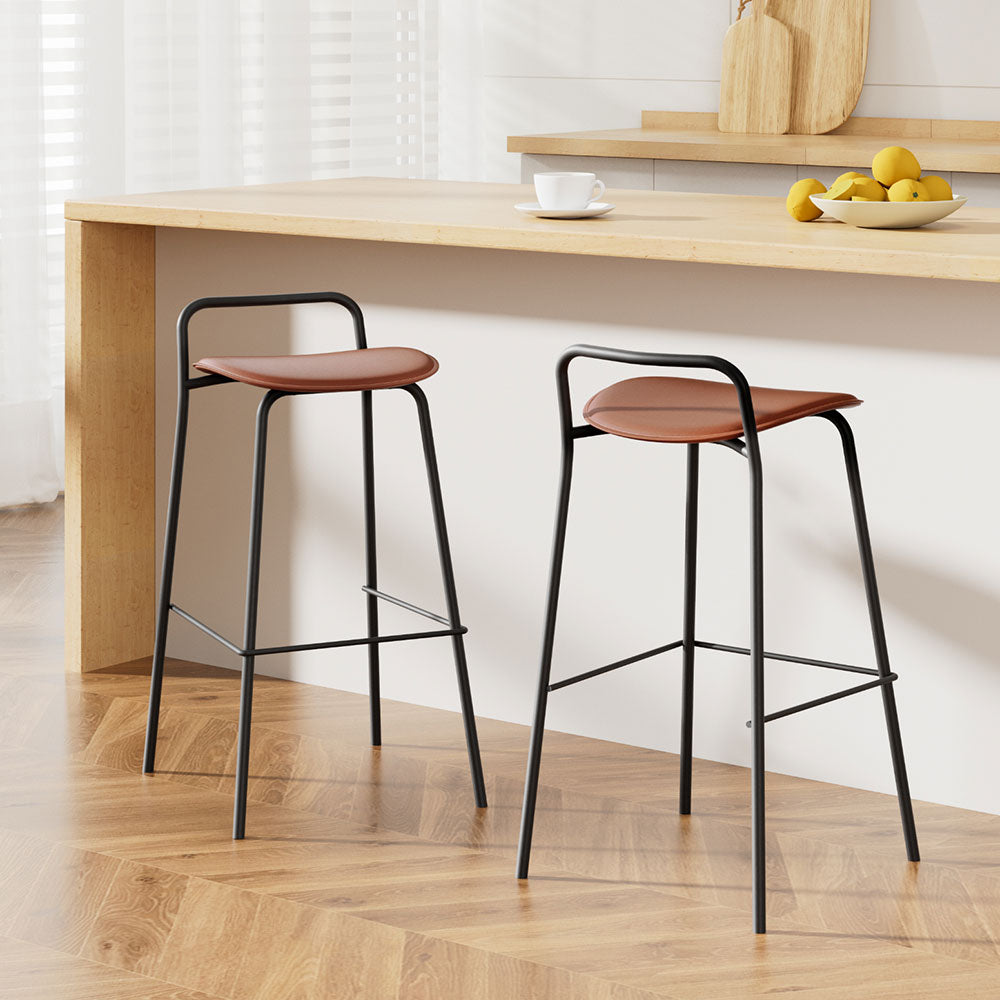 Safari Bar Stool - Brown - Set of Two