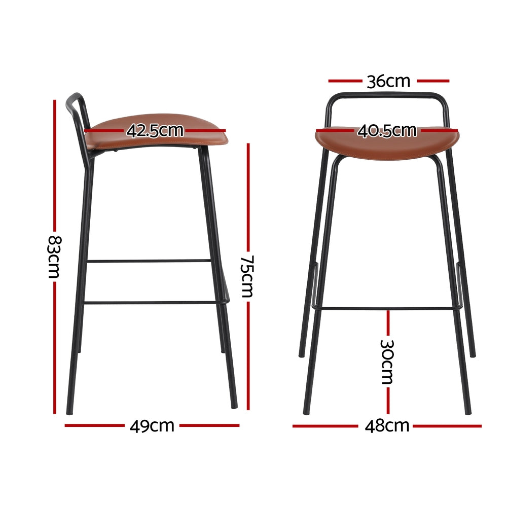 Safari Bar Stool - Brown - Set of Two