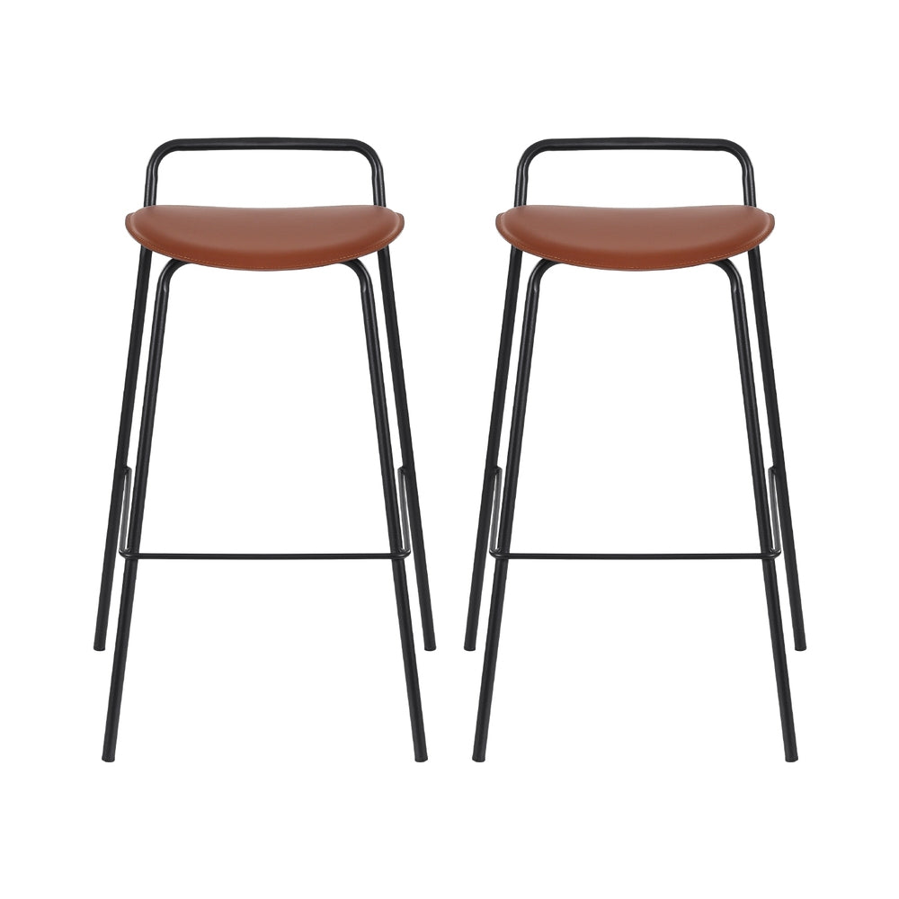 Safari Bar Stool - Brown - Set of Two – modern bar stool by Interior Ave