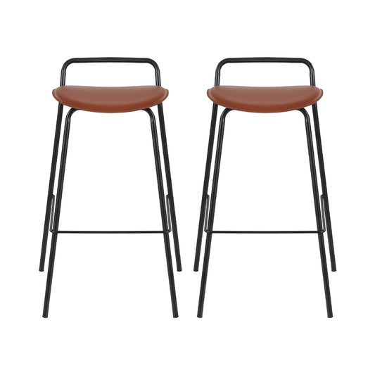 Safari Bar Stool - Brown - Set of Two – modern bar stool by Interior Ave