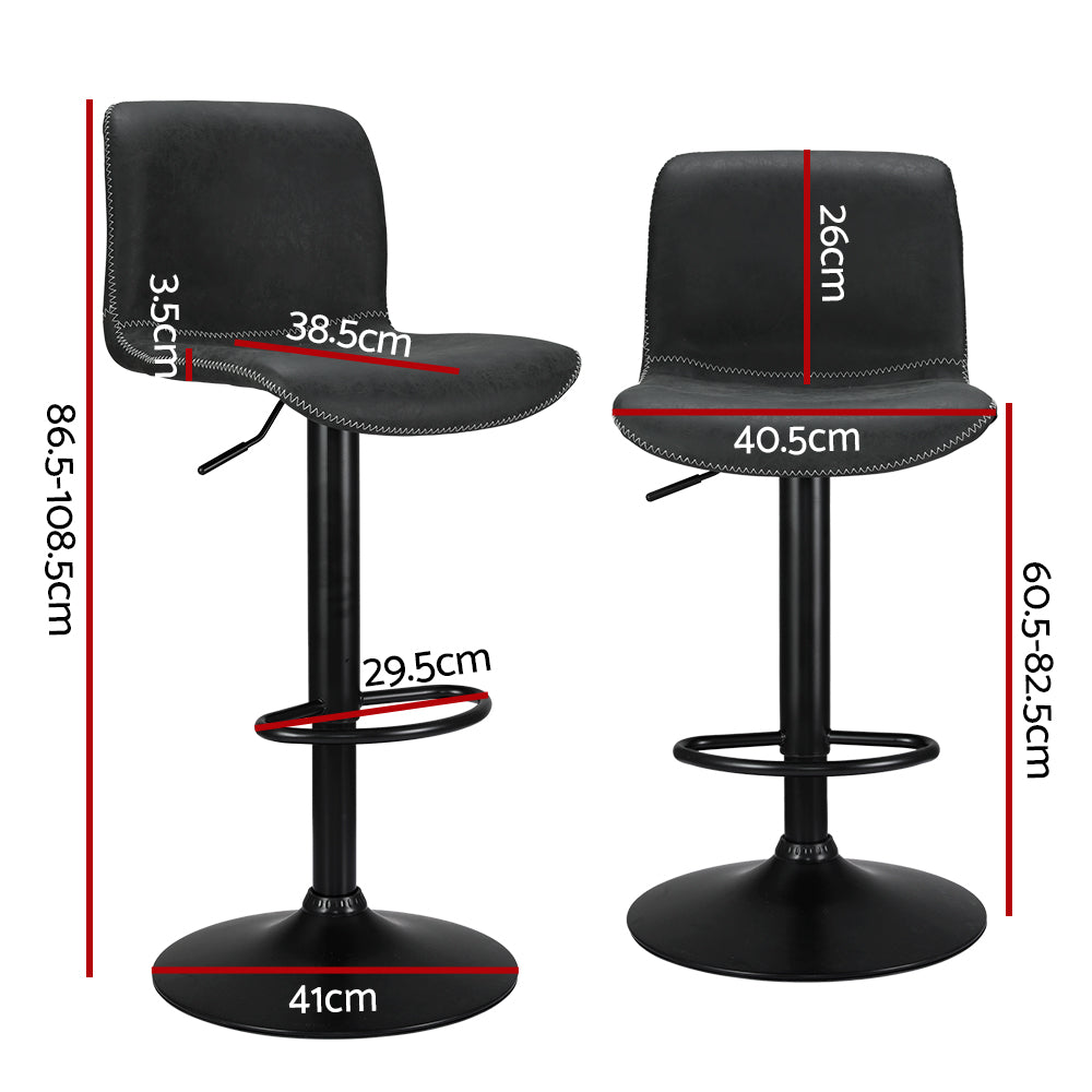 Denver Bar Stool - Black - Set of Two