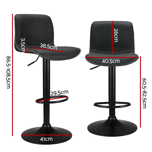 Denver Bar Stool - Black - Set of Two