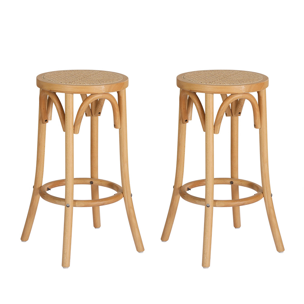 Aston Rattan Bar Stool - Natural - Set of Two – modern bar stool by Interior Ave