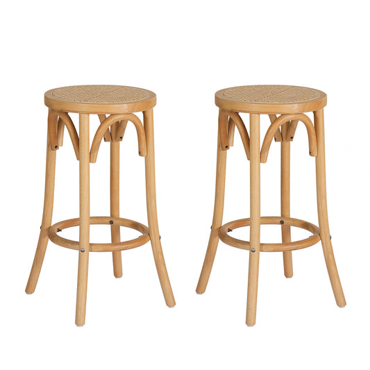 Aston Rattan Bar Stool - Natural - Set of Two – modern bar stool by Interior Ave