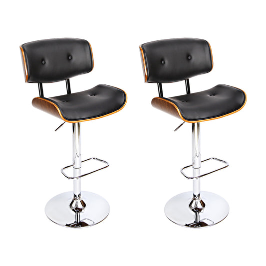 Jasper Walnut Bar Stool - Black - Set of Two – modern bar stool by Interior Ave