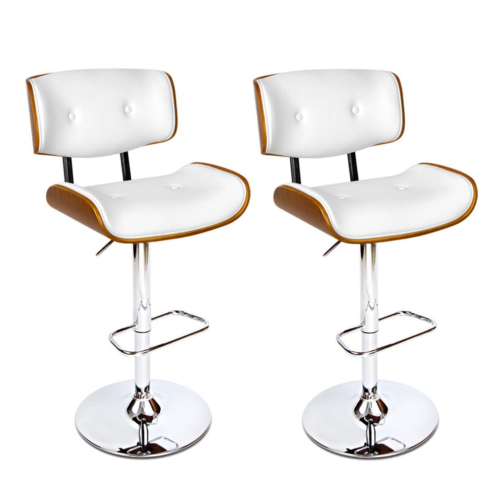 Jasper Walnut Bar Stool - White - Set of Two – modern bar stool by Interior Ave