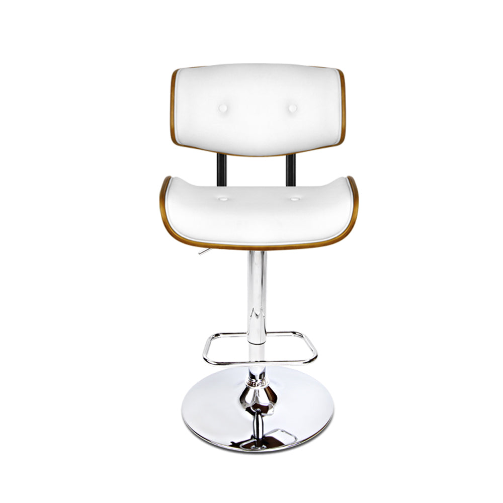 Jasper Walnut Bar Stool - White - Set of Two