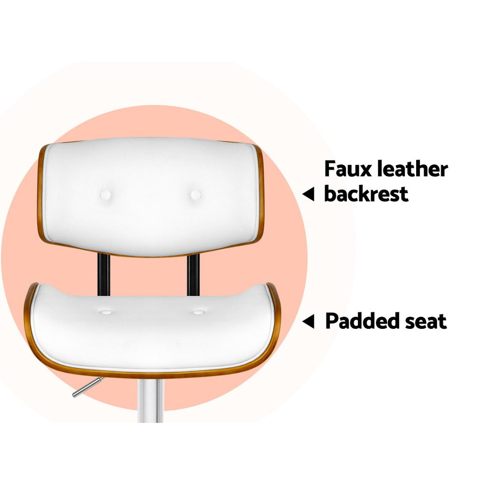 Jasper Walnut Bar Stool - White - Set of Two