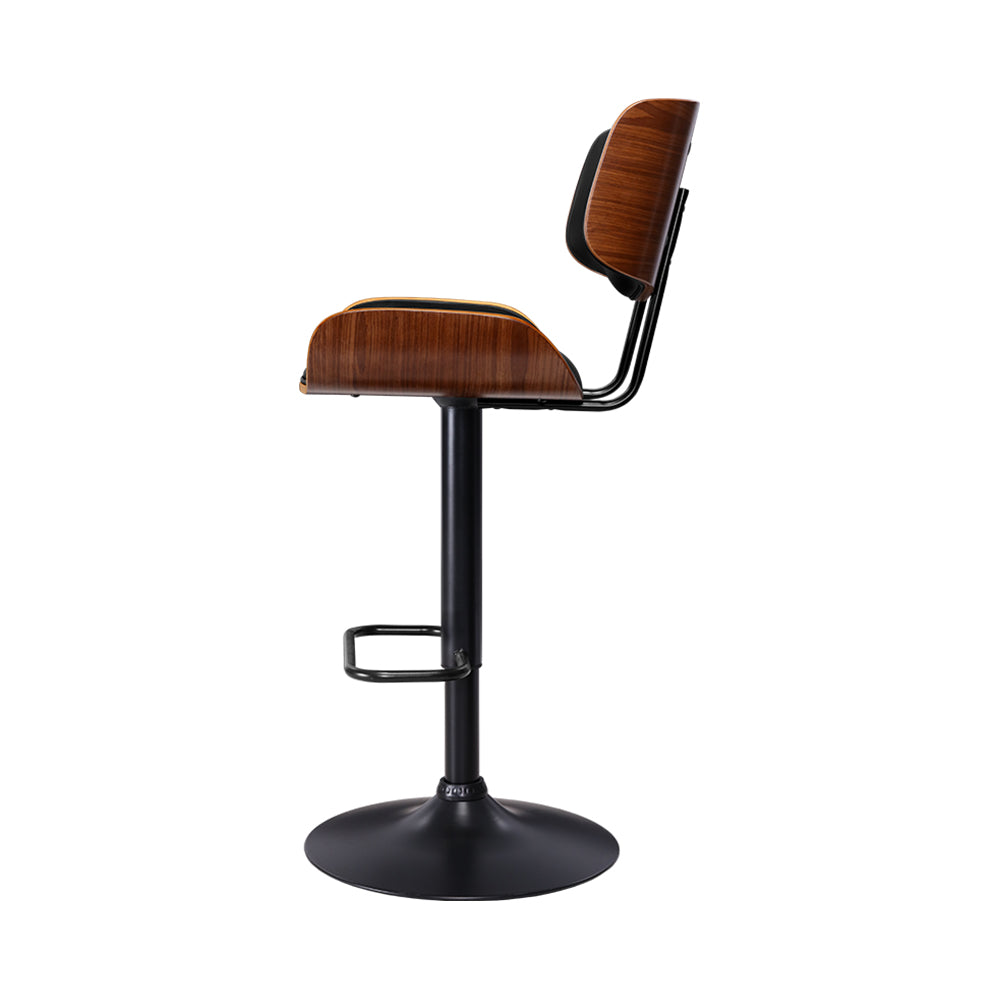 Jasper Walnut Bar Stool - Black - Set of Two