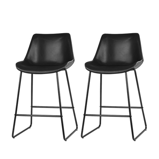 Fendi Bar Stool - Black - Set of Two – modern bar stool by Interior Ave