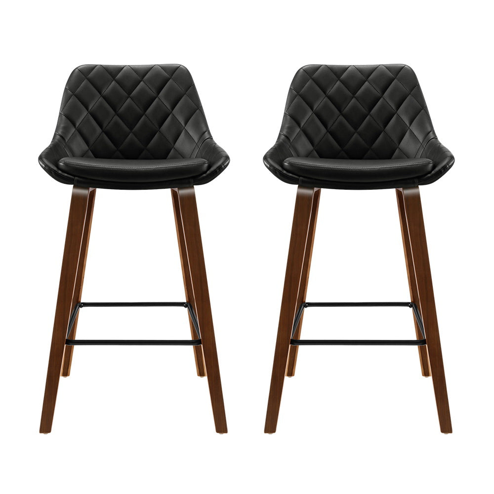 Astra Padded Bar Stool - Black - Set of Two