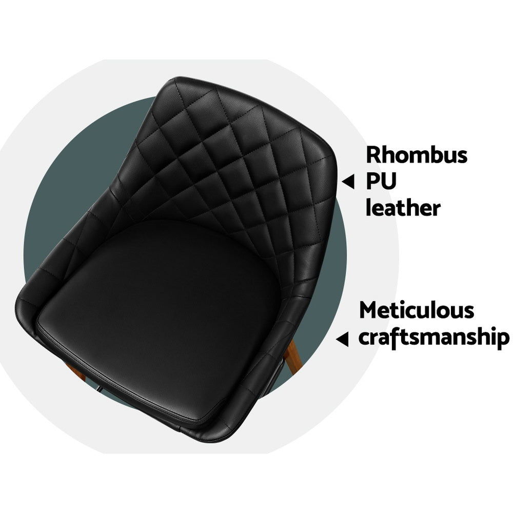 Astra Padded Bar Stool - Black - Set of Two