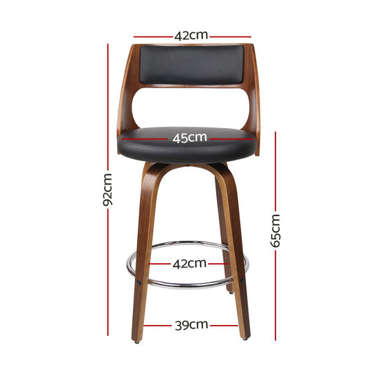 Valen Walnut Swivel Bar Stool - Set of Two