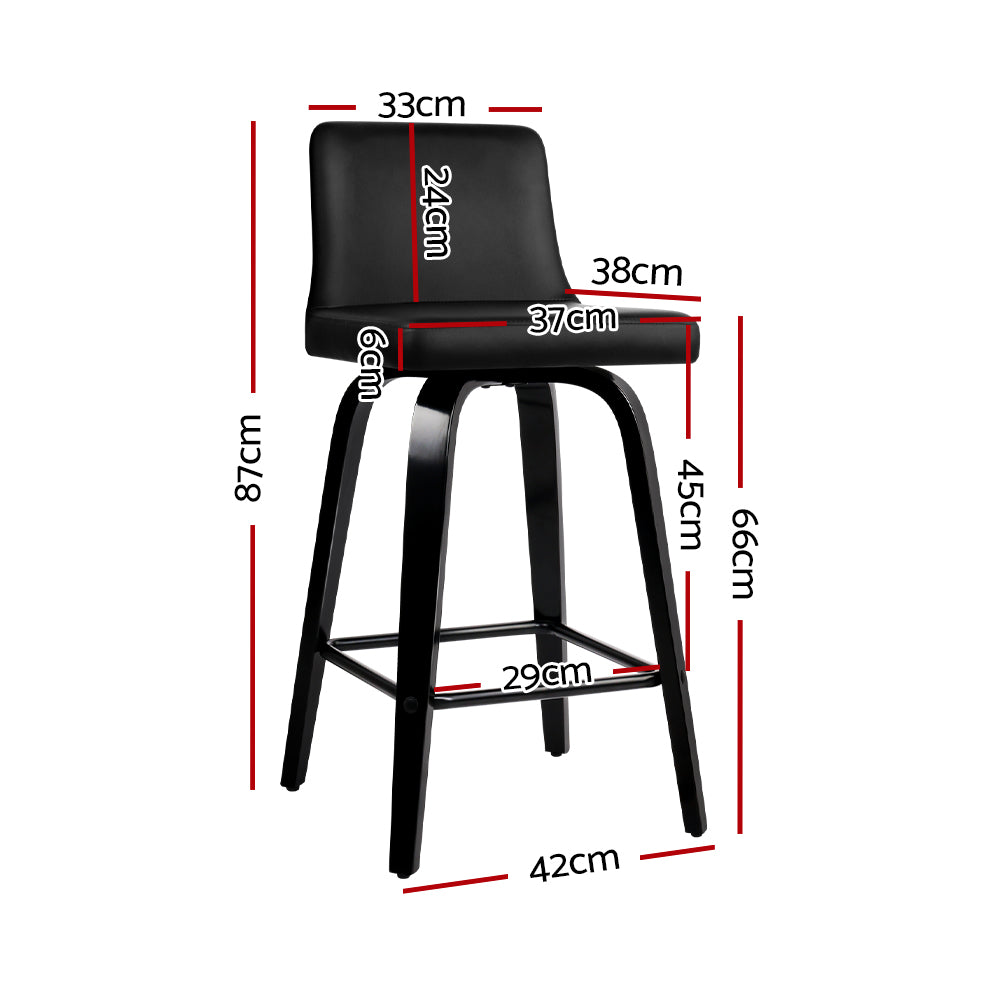 Troy Bar Stool - Black - Set of Two