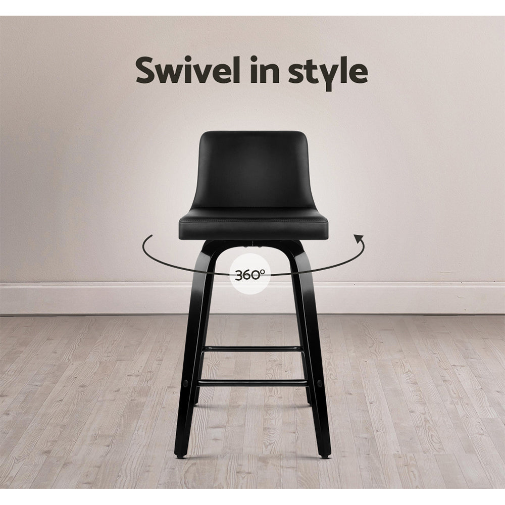 Troy Bar Stool - Black - Set of Two