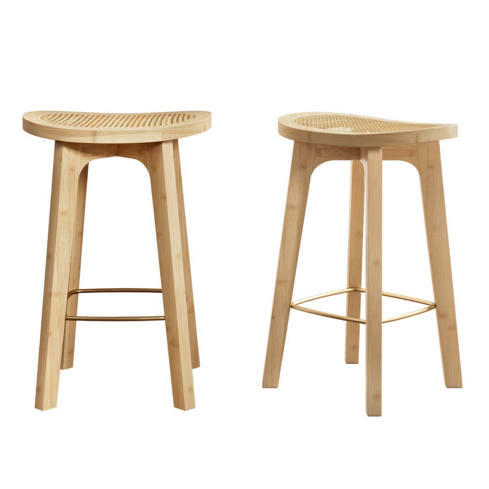 Viola Rattan Bar Stools - Set of Two – modern bar stool by Interior Ave