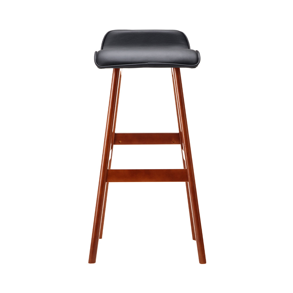 Elwood Wooden Bar Stool - Black - Set of Two
