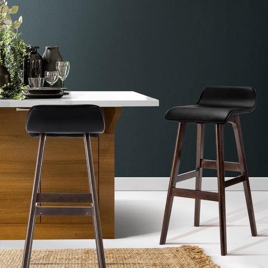 Elwood Wooden Bar Stool - Black - Set of Two – modern bar stool by Interior Ave