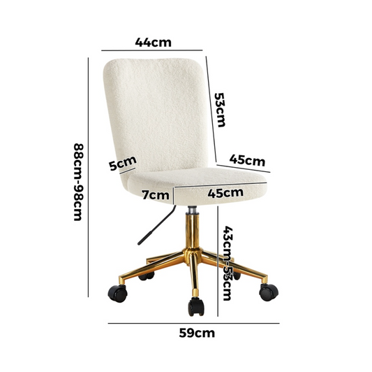 Herman Boucle Office Chair White - Furniture Hire