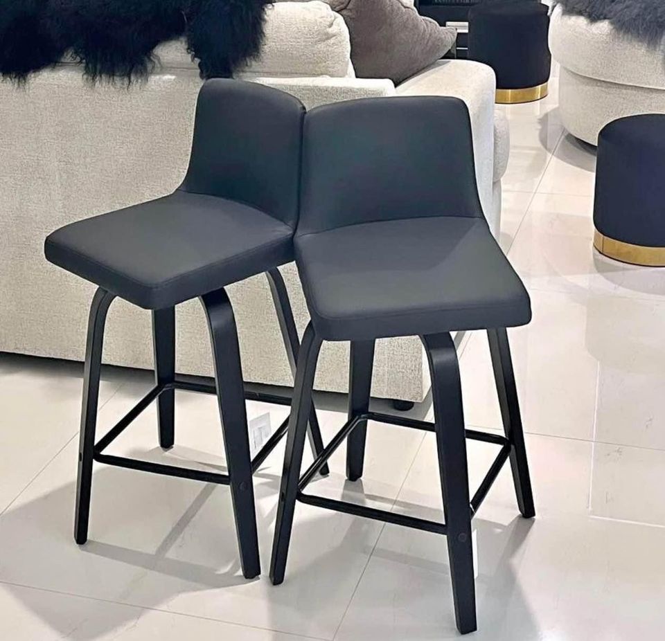 Troy Bar Stool - Black - Set of Two – modern bar stool by Interior Ave