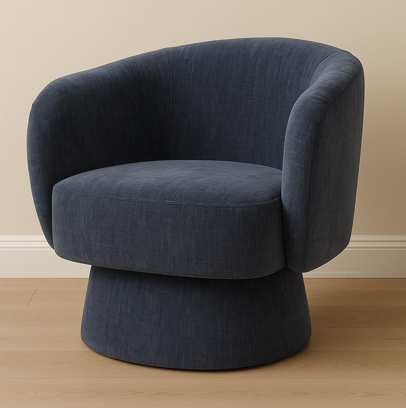 Celene Swivel Armchair – Denim Chenille – modern armchair by Interior Ave