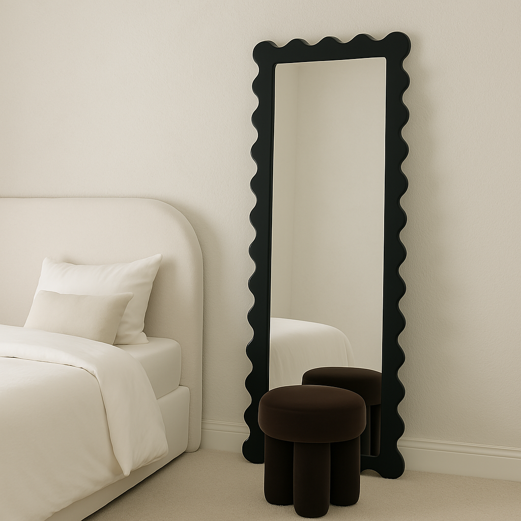 Freya Black Scallop Mirror – Wavy Wall Mirror