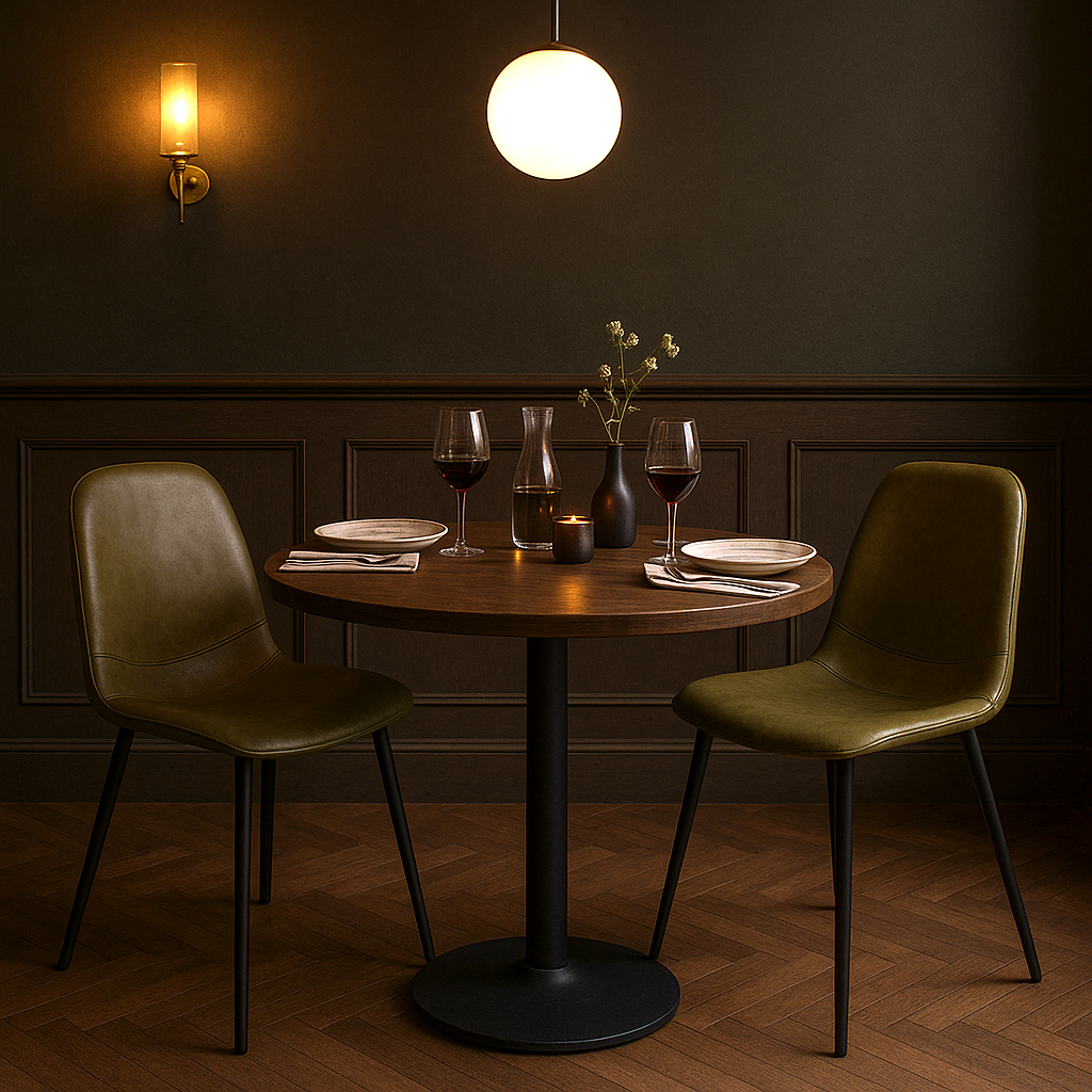 Laos Leather Dining Chair - Olive -premium furniture by Interior Ave