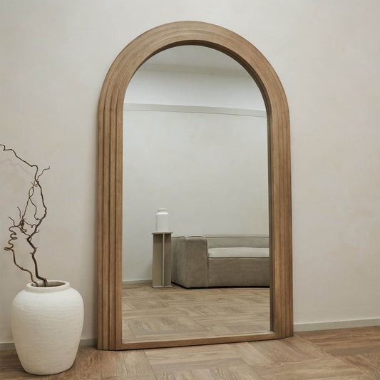 Sierra Arched Step Mirror Oak - Furniture Hire