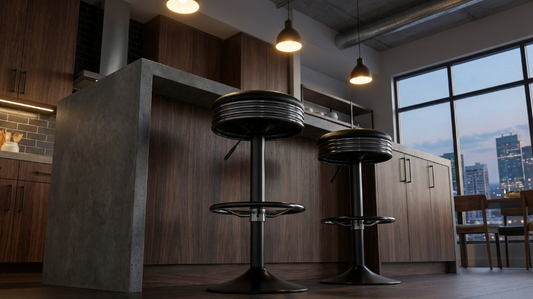 Daytona Counter Bar Stool - Black - Set of Two – modern bar stool by Interior Ave