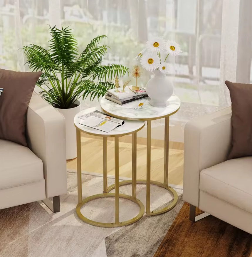 Diva Nested Side Table Set - Gold