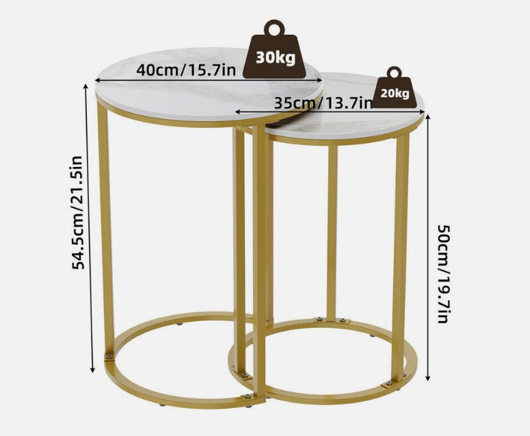 Diva Nested Side Table Set - Gold
