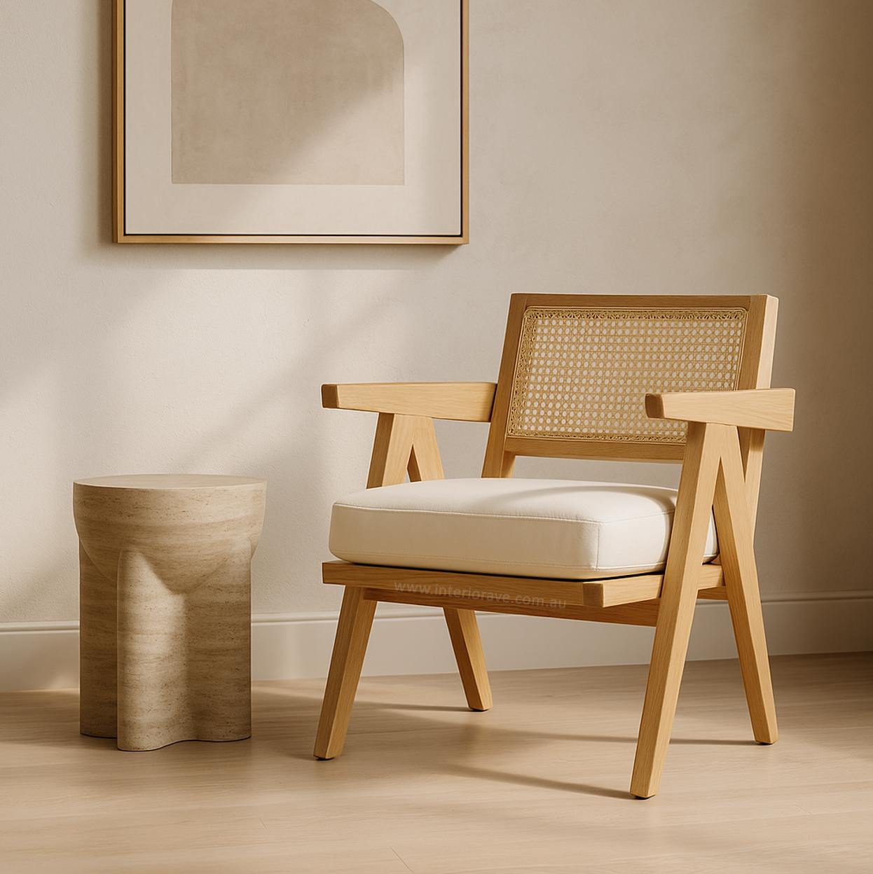 Eloise Rattan Armchair – Natural Finish – modern armchair by Interior Ave