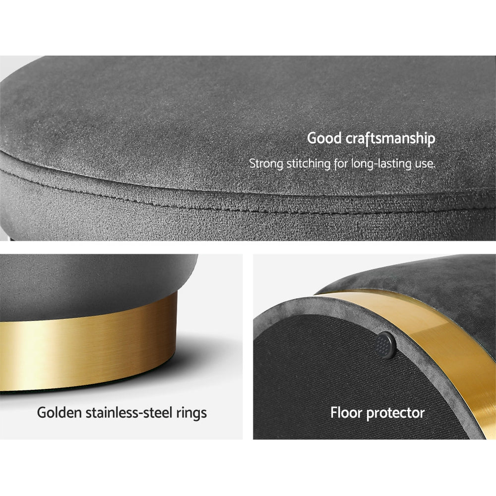 Gia Velvet Storage Ottoman – Charcoal Grey Tufted Footstool with Storage – modern ottoman or footstool by Interior Ave