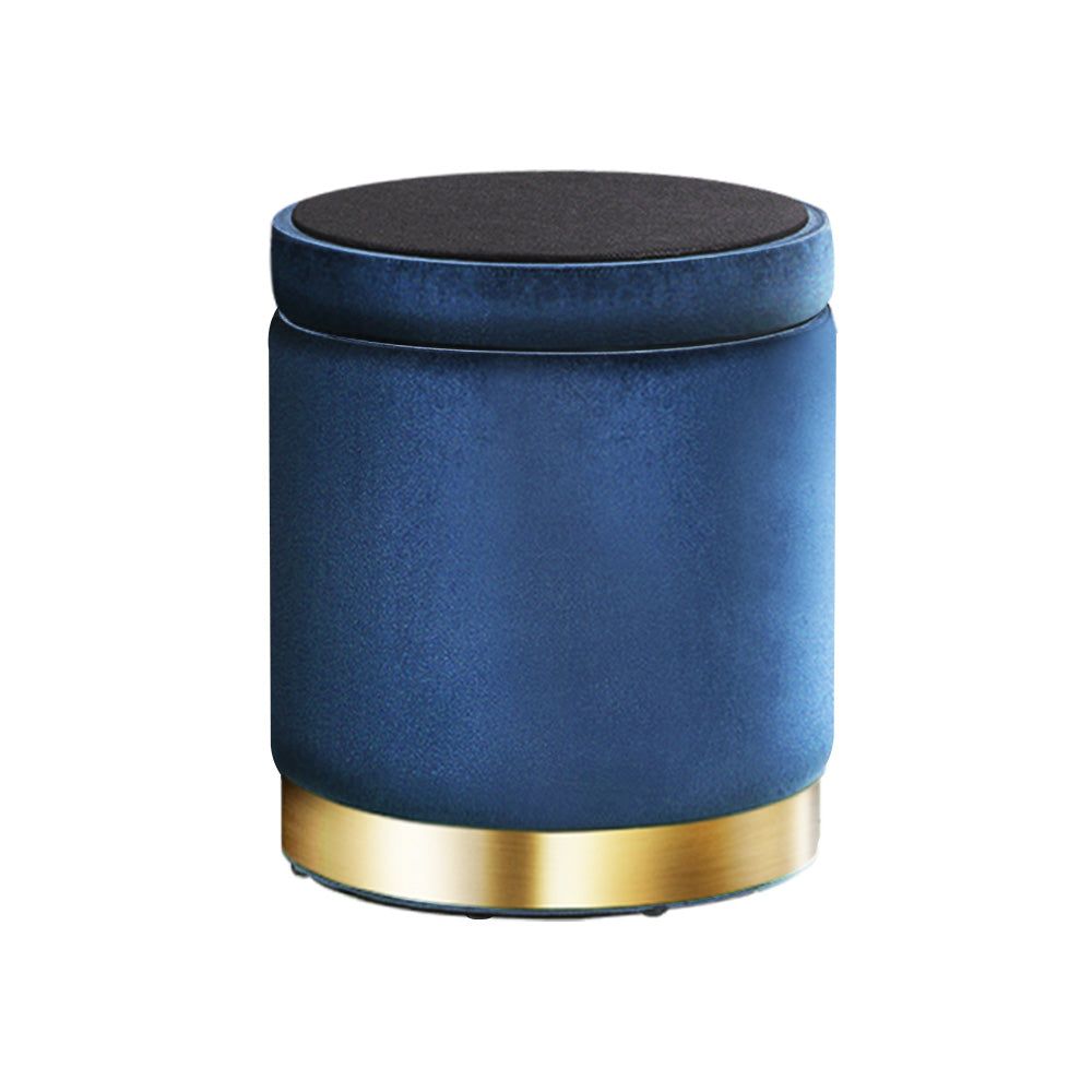 Gia Velvet Storage Ottoman – Navy Blue Tufted Footstool with Storage – modern ottoman or footstool by Interior Ave