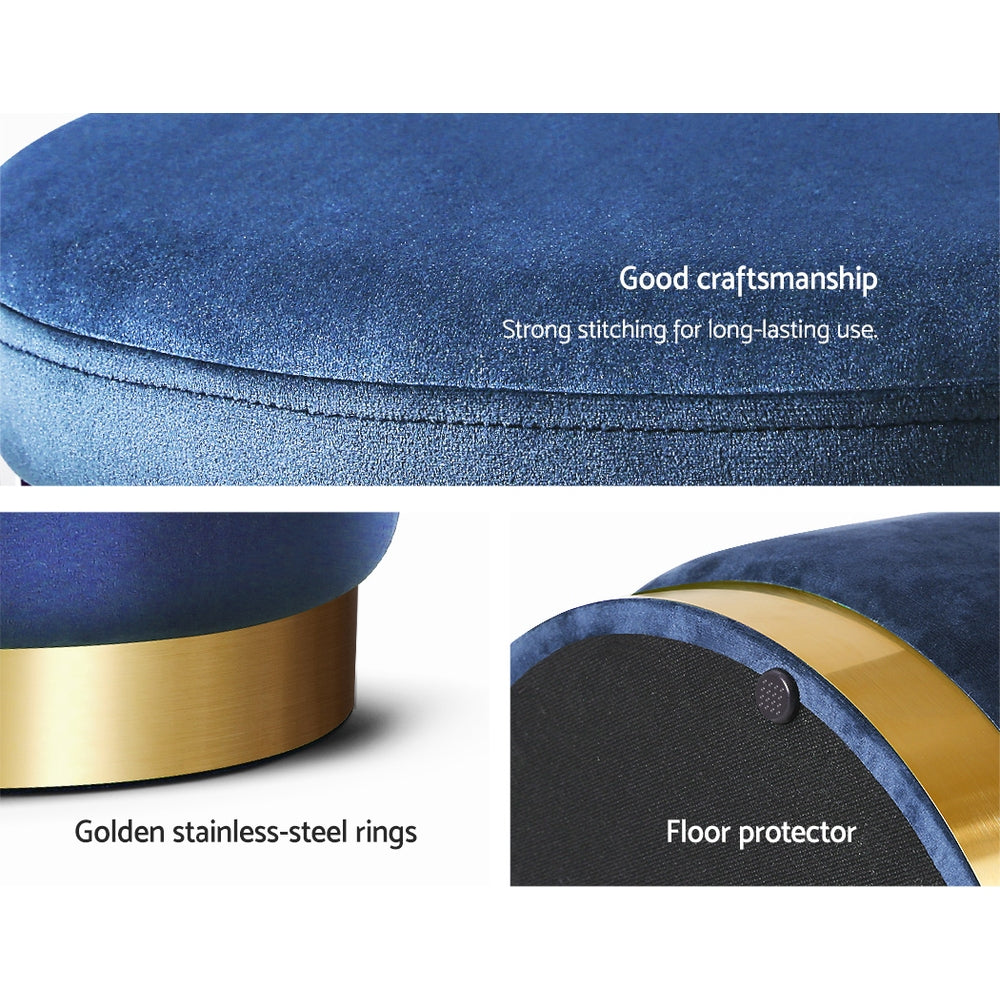 Gia Velvet Storage Ottoman – Navy Blue Tufted Footstool with Storage – modern ottoman or footstool by Interior Ave