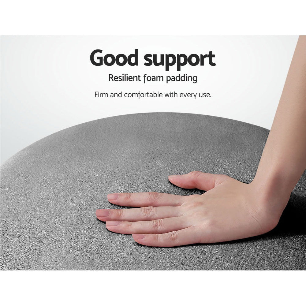 Gia Velvet Ottoman – Charcoal Grey Round Tufted Footstool – modern ottoman or footstool by Interior Ave