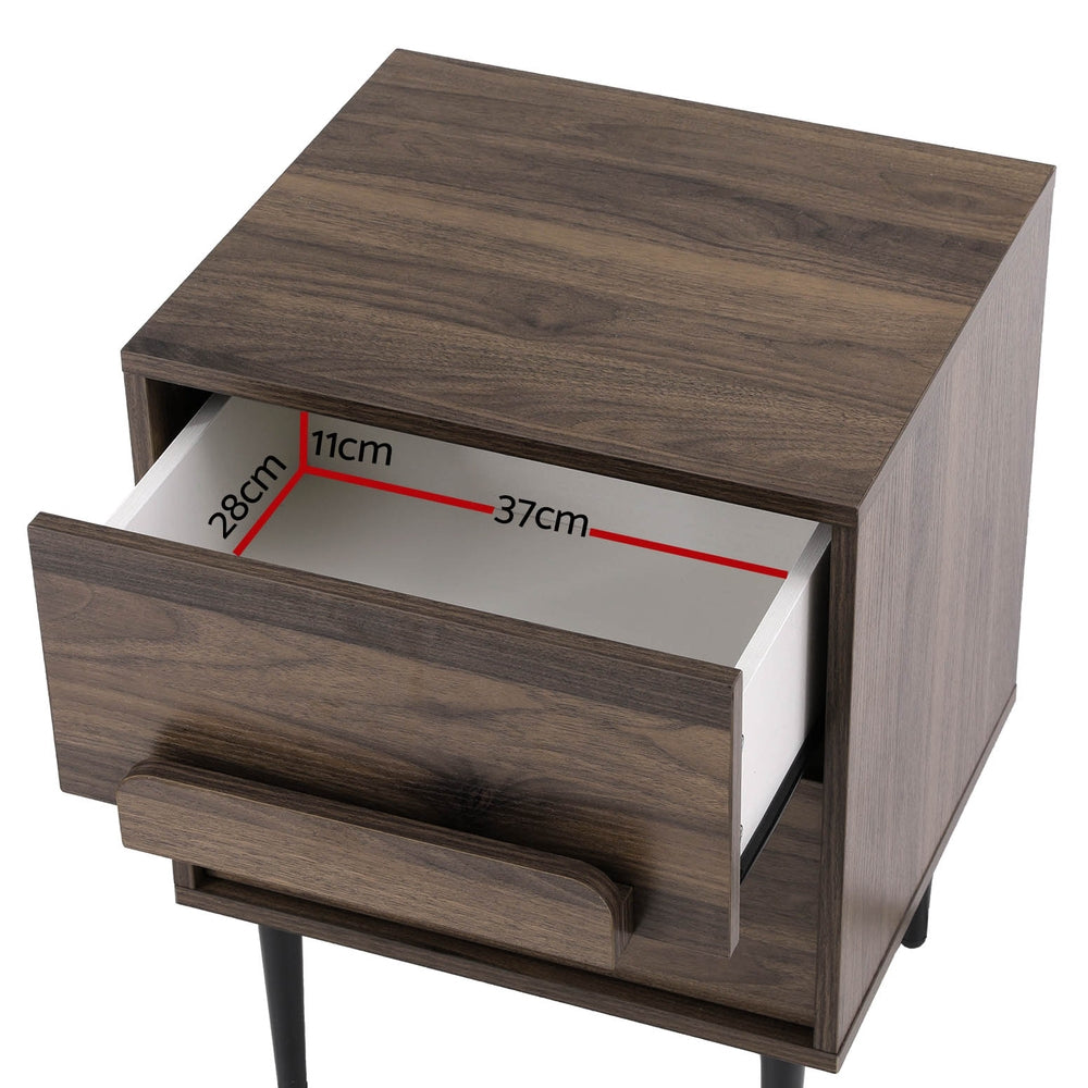 Henne Bedside Table - Walnut