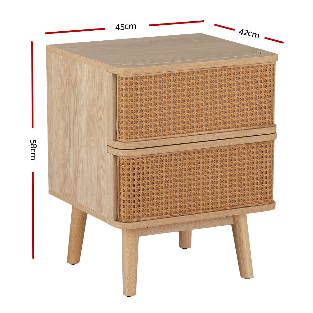 Nala Rattan Bedside - Oak