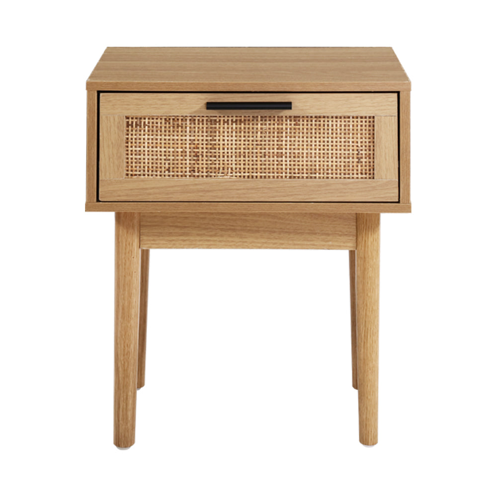 Rattan Bedside Table - Natural