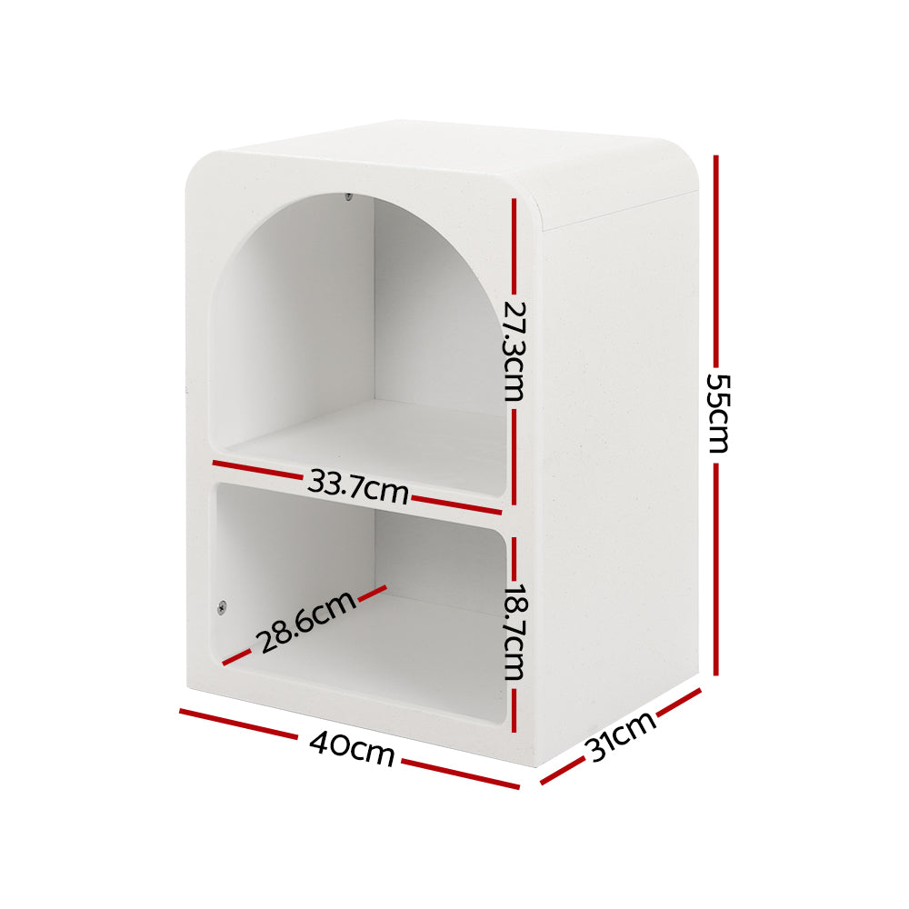 Melody Arched Bedside Table - White
