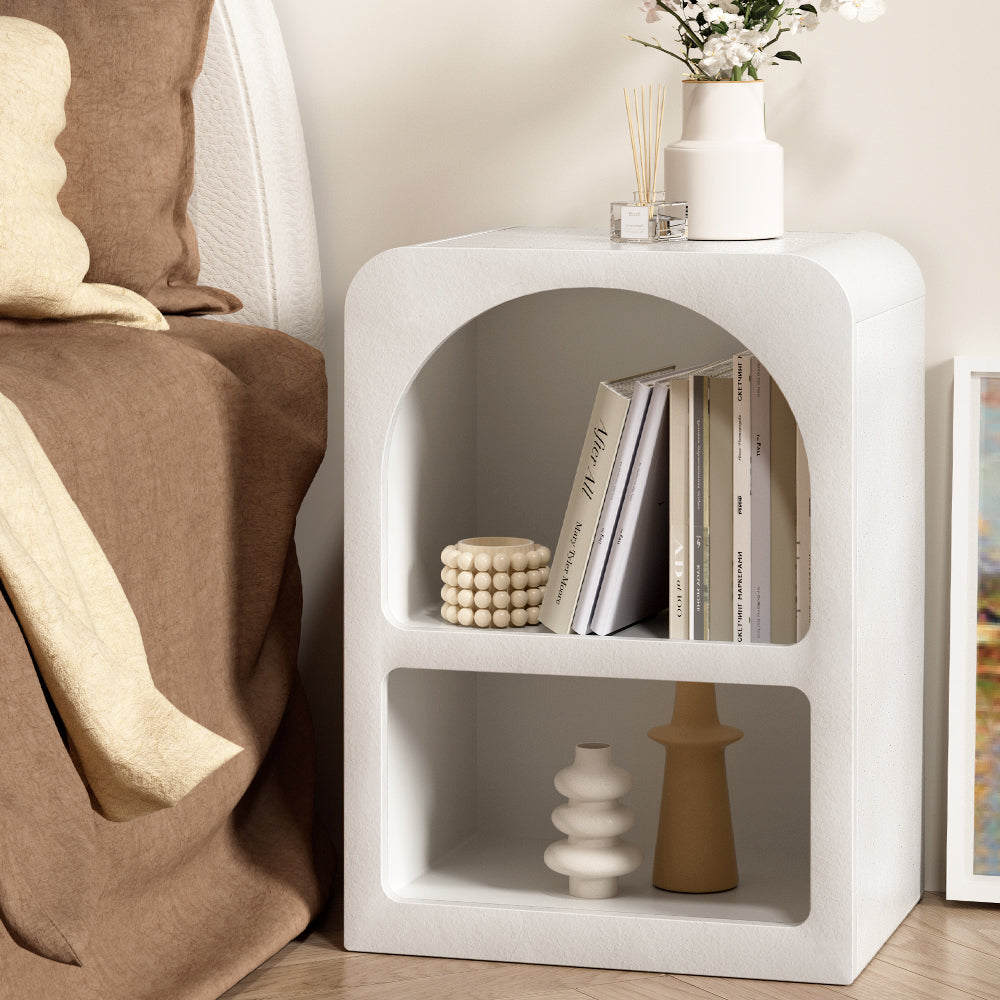 Melody Arched Bedside Table - White